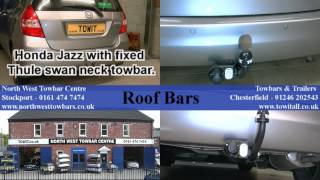 Honda Jazz car with fixed Thule towbar HD [upl. by Leighland129]