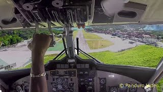 Winair Flight St Maarten to St Barth Cockpit view Amazing Takeoff and Landing [upl. by Leonardi]