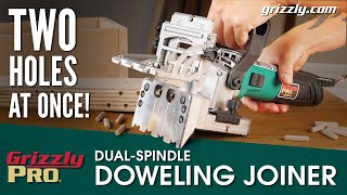 Dowel Joinery Twice as Fast Grizzlys DualSpindle Doweling Joiner Product Review [upl. by Ennazor]