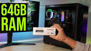 64GB RAM Gaming PC Upgrade Lexar DDR4 3200 [upl. by Alphard]