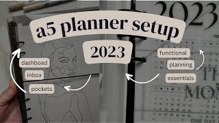 ✨2023 Planner Setup  Cloth and Paper Clear Vinyl A5 6Ring Planner  A5 Ring Planner Setup✨ [upl. by Gabrila420]