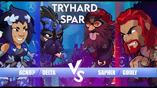 Brawlhallas BEST 2v2 Teams TRYHARD SPARRING ft Godly Delta and Saphir [upl. by Aidul427]