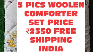 SHOPPING 5PICS WOOLEN COMFORTER SET PRICE ₹2350 FREE SHIPPING INDIA CONTACT 91 8358860738 [upl. by Celle]