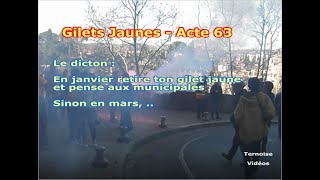 Gilets jaunes acte 63  le dicton en janvier retire ton gilet jaune et pense aux municipales [upl. by Mcnully]