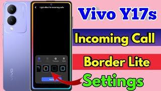 vivo y17s incoming call setting vivo y17s incoming call light setting [upl. by Ennahtur]