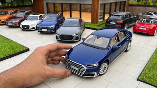 Parking Audi Cars 118 Scale Collection at Mini Garage  Real like Audi Diecast Model Cars [upl. by Ived]