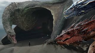 Vhagars Size compared to Smaug and Drogon [upl. by Atteram417]