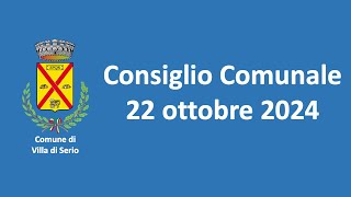 Consiglio Comunale 22 ottobre 2024 [upl. by Barger901]