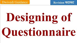 Designing of Questionnaire collection of data Quantitative analysis and Managerial Application [upl. by Anyar]