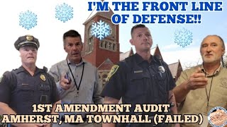 TOWNHALL EMPLOYEES MELT LIKE SNOWFLAKES OVER A CAMERA 1ST AMENDMENT AUDIT AMHERST MA PRESS NH NOW [upl. by Anatnas]