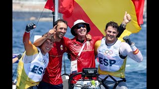 Spain Wins Gold in Mens Skiff Sailing at Paris 2024 [upl. by Nagaek]