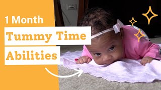 Tummy Time Abilities at 1 Month [upl. by Yekcir]