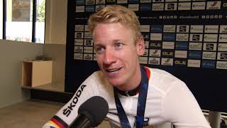 Pascal Ackermann  Postrace interview  EuroRoad Alkmaar 2019 [upl. by Angelis]