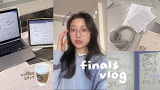 study vlog 🖇️ final exam week 12AM library nights too many notes  coffee long amp productive days [upl. by Phaih599]