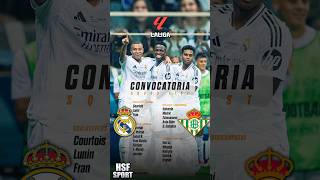 Convocatoria y alineación probable Real Madrid vs Betis shorts laliga futbol [upl. by Nesila]