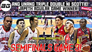 Ang Unang TRIPLE DOUBLE ni Scottie Thompson  Japeth Aguilar Game Winner  2016 GovCup Semis Game 3 [upl. by Dahraf]