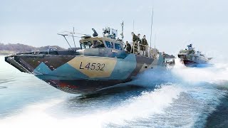 US Marines Try Swedish Monstrously Powerful Riverine Boats at Full Speed [upl. by Bithia]