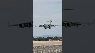 Callsign FAMUS 77 HEAVY  USAF C17 Globemaster III arrives at Las Vegas  088204  planespotting [upl. by Artie]