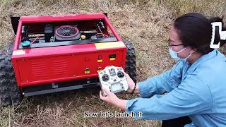 best quality remote controlled robot mower for hills made in China remotecontrollawnmower rcmower [upl. by Lipp]