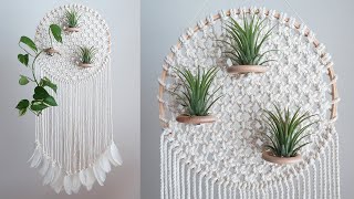 DIY Macrame Air plant hanging  마크라메 이오난사 행잉  Planta de aire de macramé de bricolaje colgante [upl. by Nagaer]