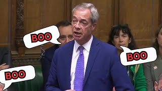 Nigel Farage BOOED on Policing at Prime Ministers Questions [upl. by Enimzzaj]