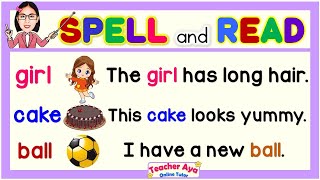 LETS SPELL and READ SENTENCES  Lesson for Kids  Preschool  Grade 1 and 2  Teacher Aya [upl. by Abisia]