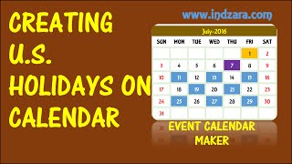 Event Calendar Maker  ExcelTemplate  Creating US Holidays [upl. by Avevoneg]