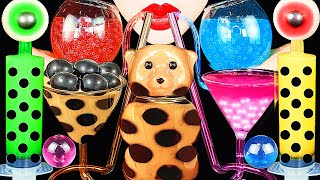 ASMR RAINBOW DRINKS FUN FACE REVEAL VAMIPRE FROG EGG TEA GIANT BOBA TEA신기한 물 먹방 DRINKING MUKBANG [upl. by Anais]