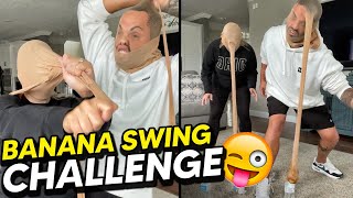 COUPLE BANANA SWING CHALLENGE Hilarious [upl. by Eecyac25]