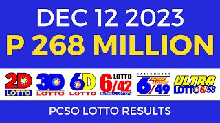 Lotto Result December 12 2023 9pm PCSO [upl. by Alomeda292]