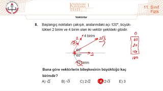 11Sınıf MEB Fizik Kazanım Kavrama Testi1 Vektörler 20202021 PDF [upl. by Brecher]