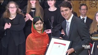 Malala Yousafzai receives honorary Canadian citizenship [upl. by Ymor]