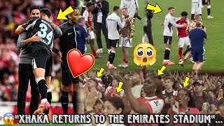 😱VIDEOXhaka Receives Standing Ovation 👏From Arsenal Fans As He Reconcile With Former Teammates [upl. by Ennaillij]