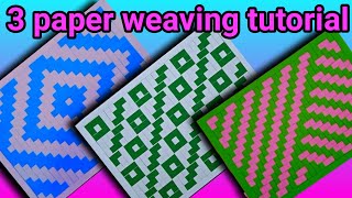 3 different types of paper weaving styles paper weaving tutorial paper weaving craft paper mat [upl. by Ambert919]