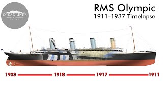 RMS Olympic through the years 19101937 Timelapse  Oceanliner Designs [upl. by Salter351]