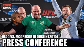 Highlights of Jose Aldo vs Conor McGregor Press Conference from Dublin Ireland 2015  ESPN MMA [upl. by Fawne]