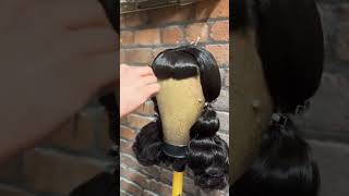 Bettie Bangs Vintage Wig Tutorial vintagehair hair wigs hairtutorial [upl. by Eblehs846]