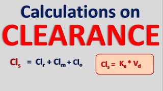 Calculations on clearance  Renal and metabolic clearance [upl. by Ahsiled997]