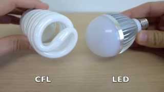 Up close series LED vs CFL Light Bulb [upl. by Ruenhs]