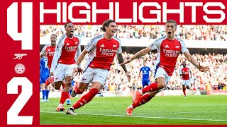 A BIG WIN 🤩  HIGHLIGHTS  Arsenal vs Leicester City 42  Martinelli Trossard x2 Havertz  PL [upl. by Anera]