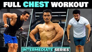 BIG CHEST WORKOUT for INTERMEDIATE in HINDI चेस्ट वर्कआउट इंटरमीडिएट के लिए [upl. by Marceau]