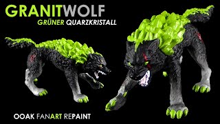 Schleich ® Eldrador ® Creatures  Grüner Quarzkristall Granitwolf  2024 OOAK Repaint [upl. by Aliekat]