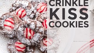 Peppermint Kiss Crinkle Cookies [upl. by Arataj]