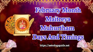 February Maitreya Muhurtham Days and Timings 2023 [upl. by Marlena]