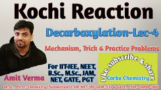 Kochi ReactionDecarboxylation of Carboxylic Acids by Leadtetraacetate and LiCl to alkyl chlorides [upl. by Ellimak]