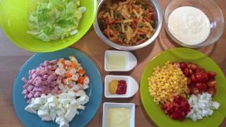 Ensalada de Pasta con Salsa de Yogur [upl. by Ibob]