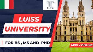 LUISS University Italy Admission process for BS MS and PhD Online Application Complete process [upl. by Sausa792]