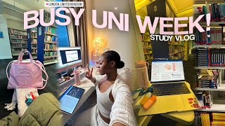 study vlog 🎧 juggling busy uni days productive study tips student success at kings college london [upl. by Etteve418]