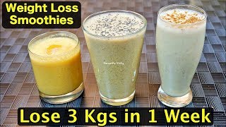 Healthy Smoothie Recipes For Weight Loss  Lose 3Kg in a Week  Breakfast Smoothies For Weight Loss [upl. by Deaner]