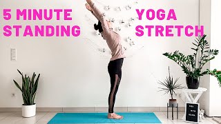 5 MIN STANDING MORNING YOGA STRETCH  Yoga without mat  Yoga with Uliana [upl. by Nivra]